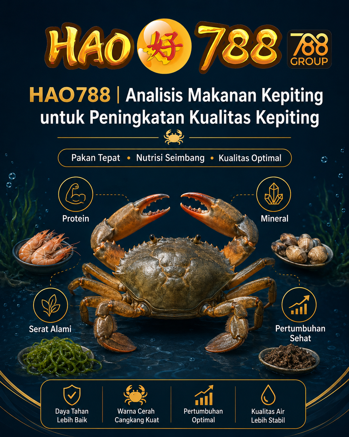 HAO788 | Analisis Makanan Kepiting untuk Peningkatan Kualitas Kepiting
