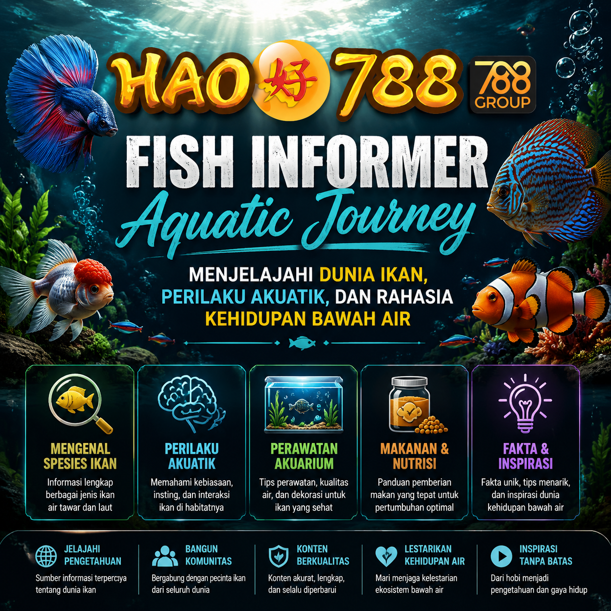 HAO788 | Fish Informer Aquatic Journey: Menjelajahi Dunia Ikan, Perilaku Akuatik, dan Rahasia Kehidupan Bawah Air